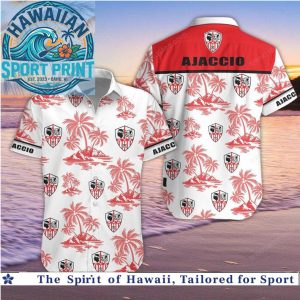 AC Ajaccio Tropical Palm Beach Hawaiian Shirt