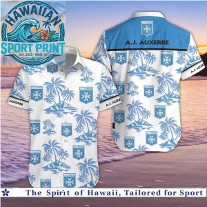 AJ Auxerre Palm Trees Tropical Beach Hawaiian Shirt