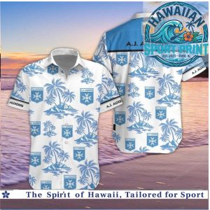 AJ Auxerre Palm Trees Tropical Beach Hawaiian Shirt