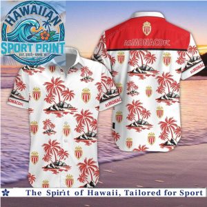 AS Monaco Tropical Palm Beach Hawaiian Shirt