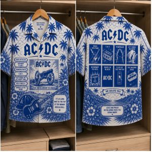 Acdc Hard Rock Back In Black Thunderstruck Blue Hawaiian Shirt Acdc Hard Rock Back In Black Thunderstruck Blue Hawaiian Shirt