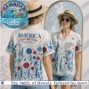 Dirt Bike Motorcycle American Flag Red Silhouette Hawaiian Shirt Dirt Bike Motorcycle American Flag Red Silhouette Hawaiian Shirt