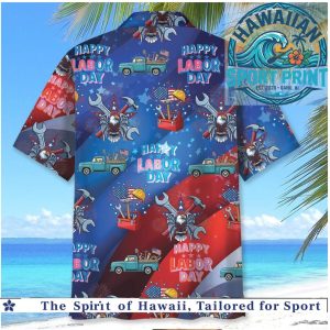 American Labor Day Patriotic Tools Worker Hawaiian Shirt