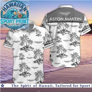 Aston Martin Racing Palm Tree Beach Button Down Shirt