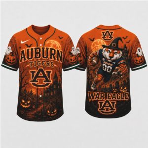 Auburn Tigers Mascot Spooky Halloween War Eagle Baseball Jersey