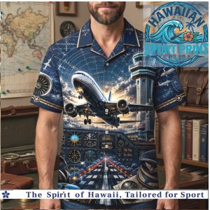 Aviation Pilot Air Traffic Control Airplane Travel Hawaiian Shirt