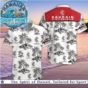 Bahrain Victorious Cycling Team Tropical Palm Tree Beach Hawaiian Shirt