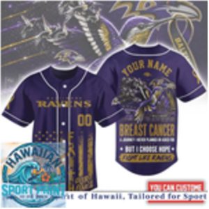 Baltimore Ravens Breast Cancer Awareness Faith Baseball Jersey