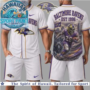 Baltimore Ravens Football Skull Mascot Est 1996 Baseball Jersey