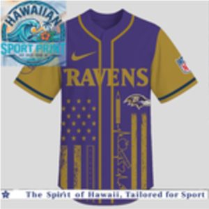 Baltimore Ravens Teacher Flag Heartbeat Custom Baseball Jersey