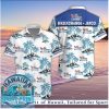 Groupama FDJ Blue Red Palm Tree Beach Button Down Shirt Groupama FDJ Blue Red Palm Tree Beach Button Down Shirt