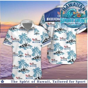 BikeExchange Jayco Cycling Team Tropical Palm Tree Beach Hawaiian Shirt