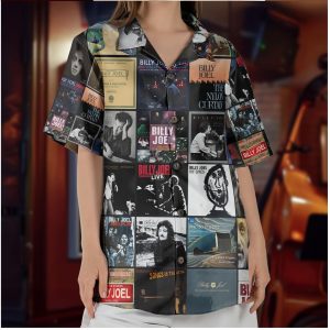 Billy Joel Album Cover Art Vintage Music Collage Hawaiian Shirt Billy Joel Album Cover Art Vintage Music Collage Hawaiian Shirt
