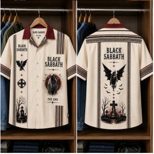 Black Sabbath Grim Reaper The End Heavy Metal Button Down Shirt Black Sabbath Grim Reaper The End Heavy Metal Button Down Shirt
