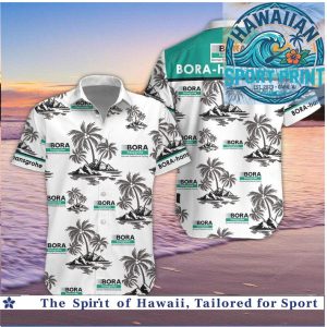 Bora Hansgrohe Cycling Palm Tree Beach Button Down Shirt