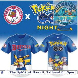 Buffalo Bisons Pokemon Go Pikachu Character Baseball Jersey