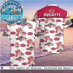 Bugatti Luxury Car Tropical Palm Trees Hawaiian Shirt