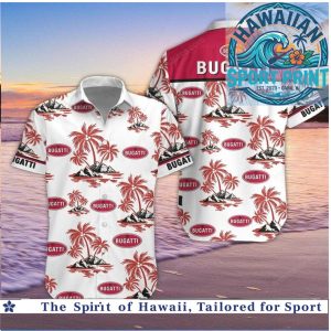 Bugatti Luxury Car Tropical Palm Trees Hawaiian Shirt