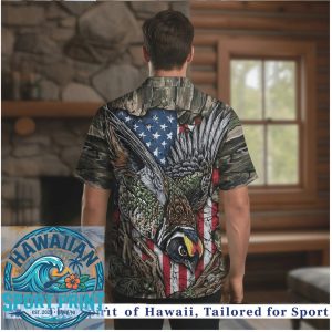 Camouflage American Flag Ring Necked Pheasant Hawaiian Shirt