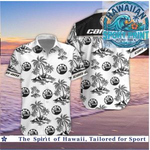 Can Am Logo Palm Trees Tropical Beach Hawaiian Shirt