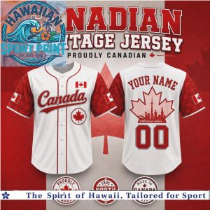 Canada Heritage Jersey Proudly Canadian Maple Leaf Baseball Jersey