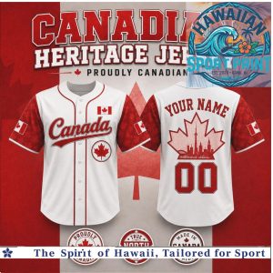 Canada Heritage Jersey Proudly Canadian Maple Leaf Baseball Jersey