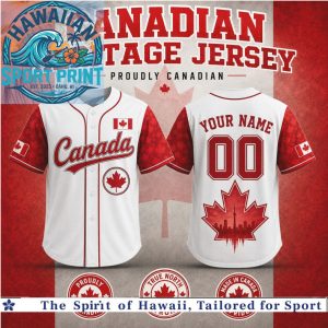 Canada Heritage Jersey Proudly Canadian Maple Leaf Baseball Shirt