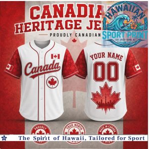 Canada Heritage Jersey Proudly Canadian Maple Leaf Baseball Shirt
