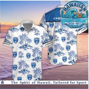 Chamois Niortais FC Soccer Team Tropical Palm Tree Beach Hawaiian Shirt
