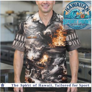 Chef Alex Kitchen Flame Cooking BBQ Hawaiian Shirt