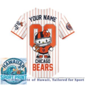 Chicago Bears Hello Kitty Custom Name Baseball Jersey