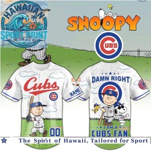 Chicago Cubs Snoopy Charlie Brown Fans Baseball Jersey