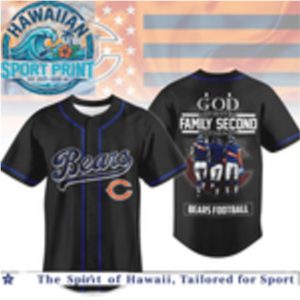 Chicago Football God First Family Second Baseball Jersey