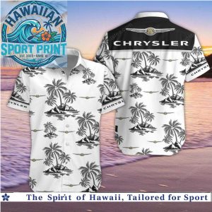 Chrysler Car Brand Classic Logo Tropical Palm Tree Beach Hawaiian Shirt