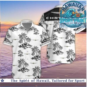 Chrysler Car Brand Classic Logo Tropical Palm Tree Beach Hawaiian Shirt