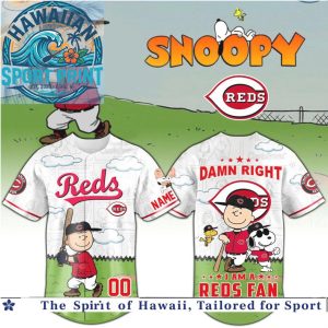 Cincinnati Reds Snoopy Charlie Brown Fans Baseball Jersey