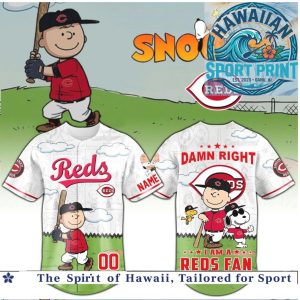 Cincinnati Reds Snoopy Charlie Brown Fans Baseball Jersey