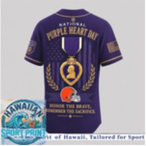 Cleveland Browns National Purple Heart Day Baseball Jersey