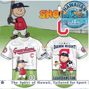 Cleveland Guardians Snoopy Charlie Brown Fans Baseball Jersey
