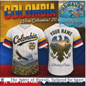 Colombia Independence Day Coffee Valley Eagle Baseball Jersey