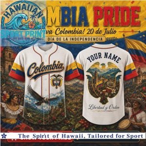 Colombia Pride Viva Colombia Independence Day Eagle Baseball Jersey