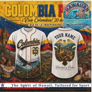 Colombia Pride Viva Colombia Independence Day Eagle Baseball Jersey