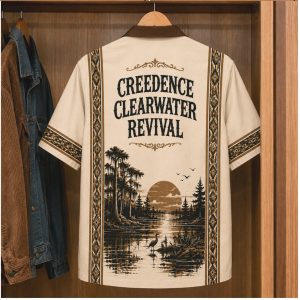 Creedence Clearwater Revival Swamp Landscape Vintage Button Down Shirt Creedence Clearwater Revival Swamp Landscape Vintage Button Down Shirt