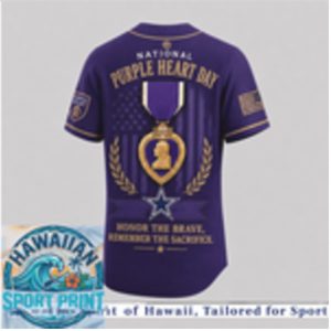 Dallas Cowboys National Purple Heart Day Honor The Brave Baseball Jersey