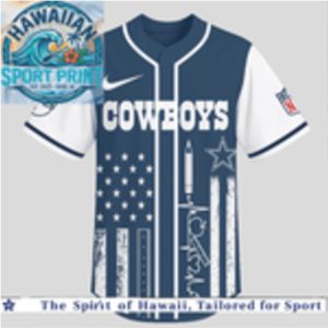 Dallas Cowboys Teacher American Flag Heartbeat Baseball Jersey