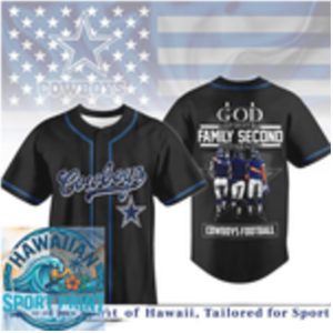Dallas Football God First Family Second Baseball Jersey