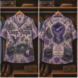 Deep Purple Dragon Guitar Castle Classic Hard Rock Hawaiian Shirt Deep Purple Dragon Guitar Castle Classic Hard Rock Hawaiian Shirt