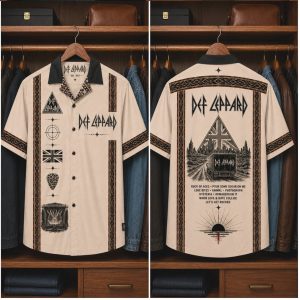 Def Leppard Union Jack Truck Classic Hard Rock Hawaiian Shirt Def Leppard Union Jack Truck Classic Hard Rock Hawaiian Shirt