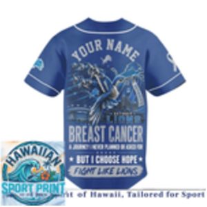Detroit Lions Breast Cancer Awareness Faith Baseball Jersey