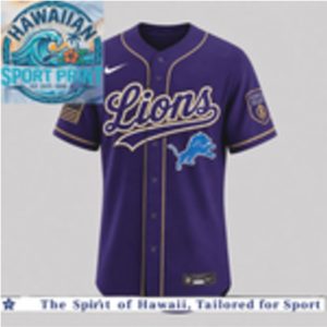 Detroit Lions National Purple Heart Day Baseball Jersey